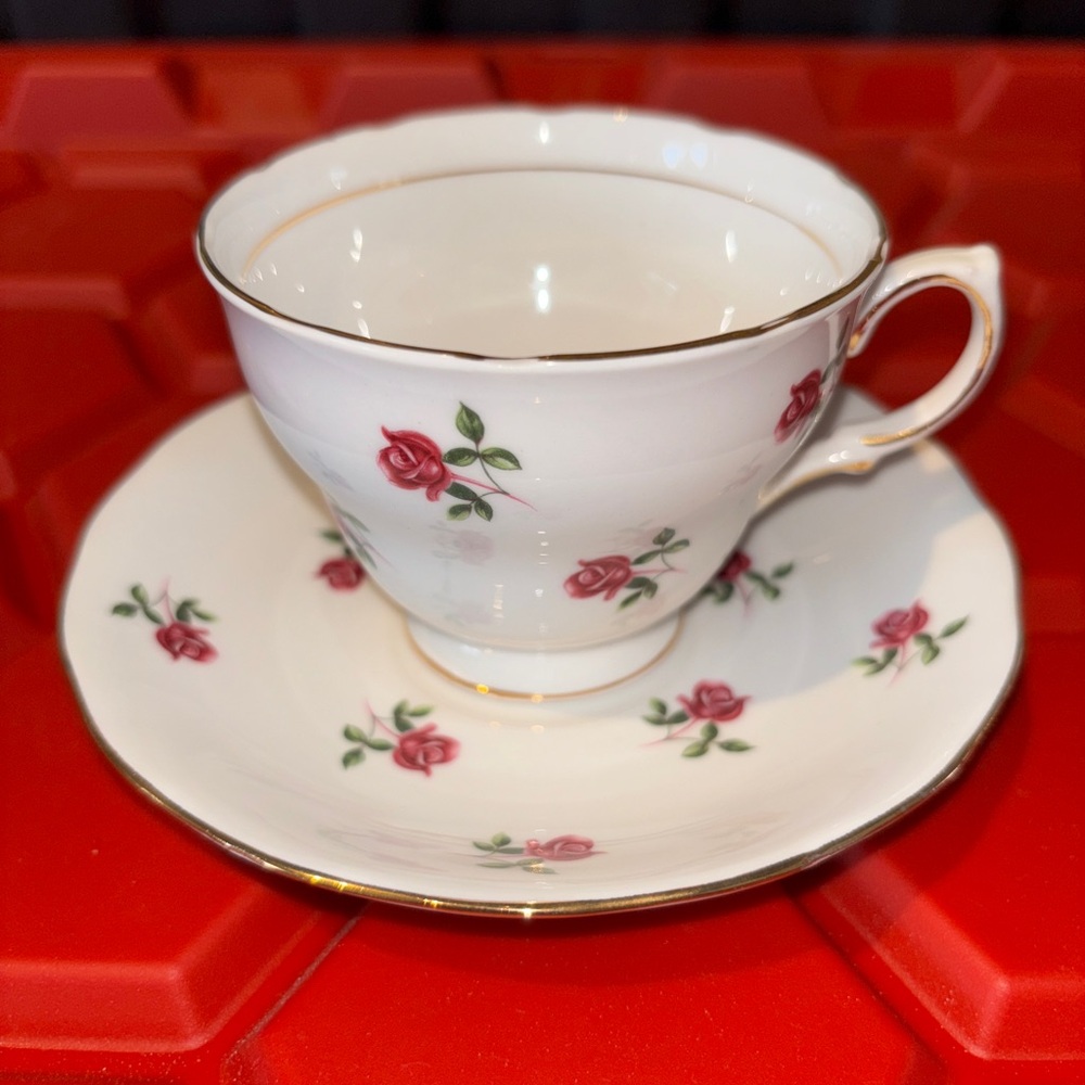 Vintage Colclough Floral Teacup and Saucer Set